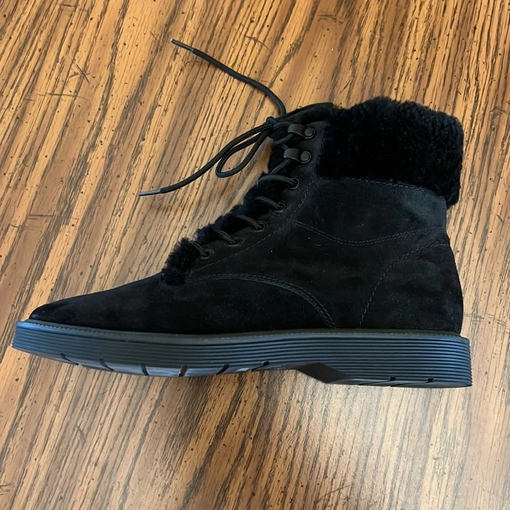 Water Repellent Shearling Fur Vince Hayes 2 Lace-up Hiker Boots Size 6.